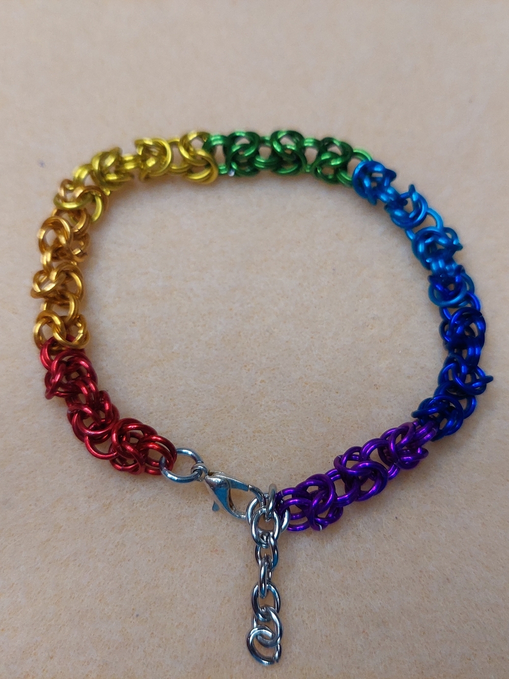 Pride Rainbow Anodized Chainmaille Bracelet - Multicolor